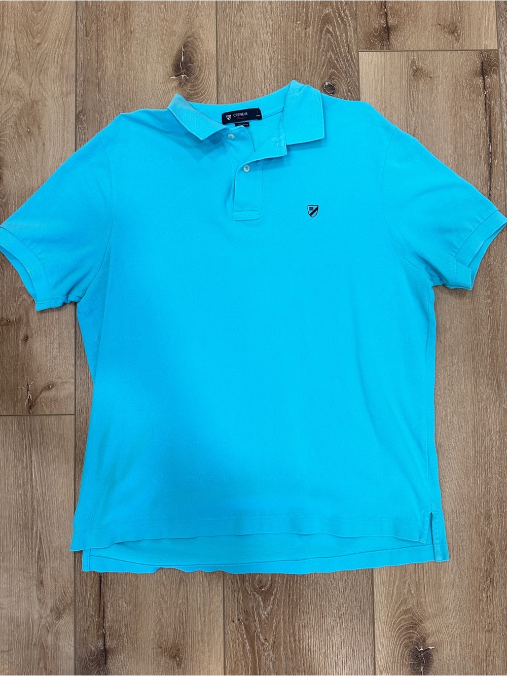 Daniel Cremieux Aqua Blue Polo Shirt Men's Size L Short Sleeve Embroidered Logo